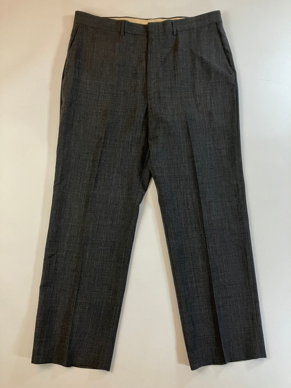 Vintage Haggar Gentleman's Fit 38x30 Gray Wool Blend Flat Front Dress Pants USA